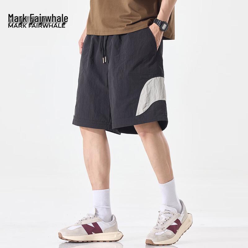 Mark Fairwhale Men s Color-Block Drawstring Casual Shorts 3XL