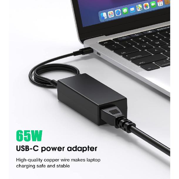 USB C Laptop Charger, 65W Chromebook Charger Compatible with HP Lenovo Dell Asus Acer Samsung Google Chromebook Fast Charger Type C