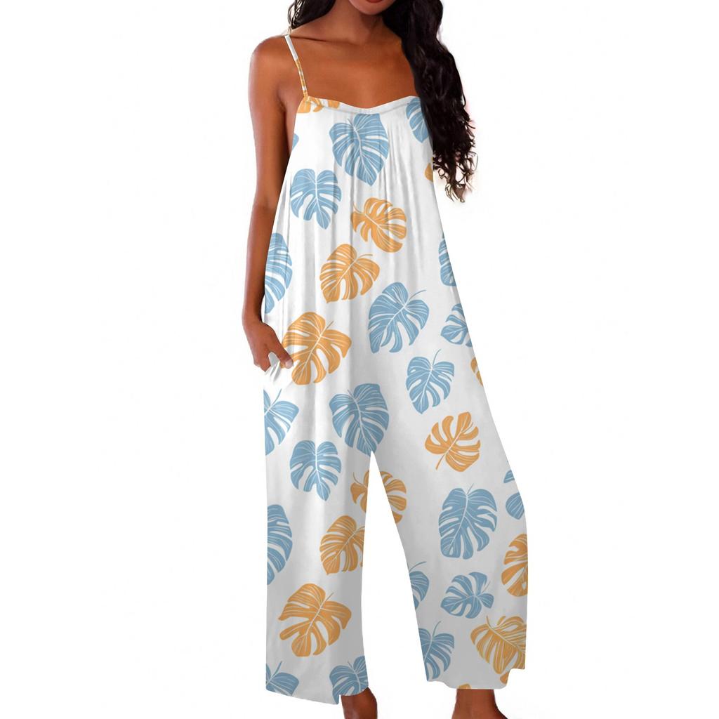 Damen Jumpsuit Bedruckter lässiger lockerer Jumpsuit