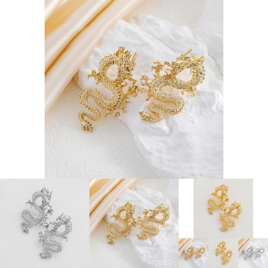 Chic Alloy Dragon Earrings Minimalist Versatile Animal Ear Studs For Any Occasion