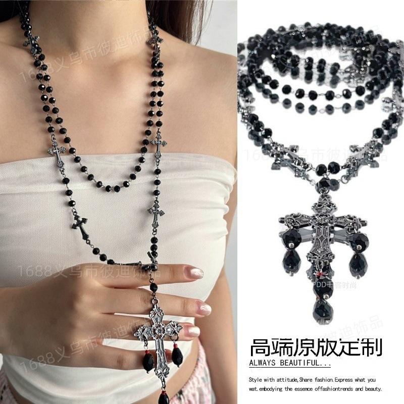 Retro ethnic style long pendant necklace light luxury niche high-end sweater chain temperament versatile personality jewelry women