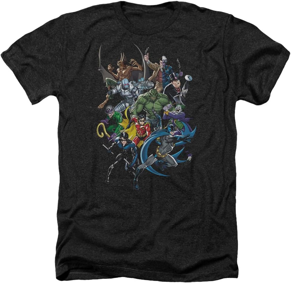 Batman Saints and Psychos Unisex Adult Heather T Shirt for Men and Women L
