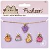 Pusheen The Cat Multi Charm Fruits Themed Necklace Set