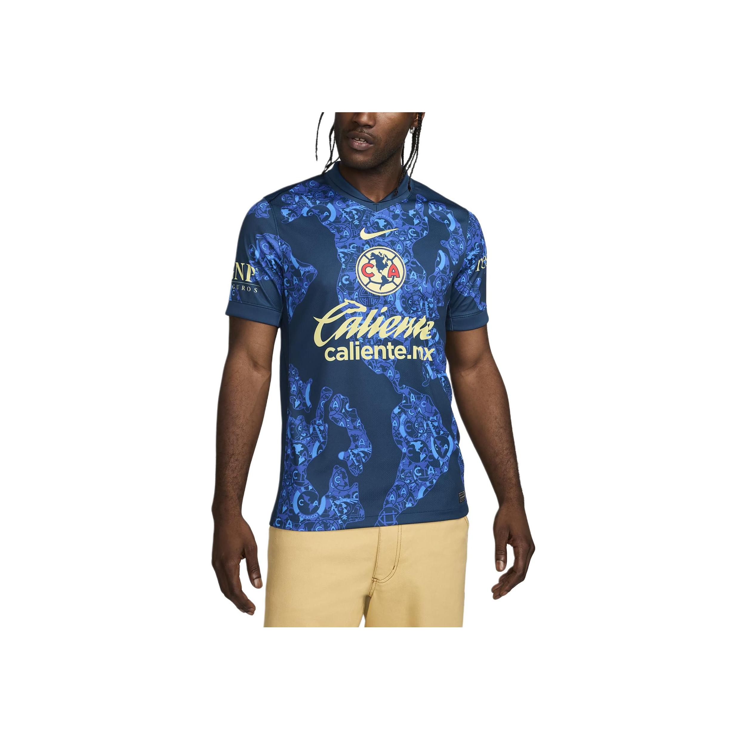 Nike Club América 2024/25 Stadium Away Casual Comfortable Sports Sweat-Wicking Soccer Jersey Men jersey Violet-Blue FN8791-478 M