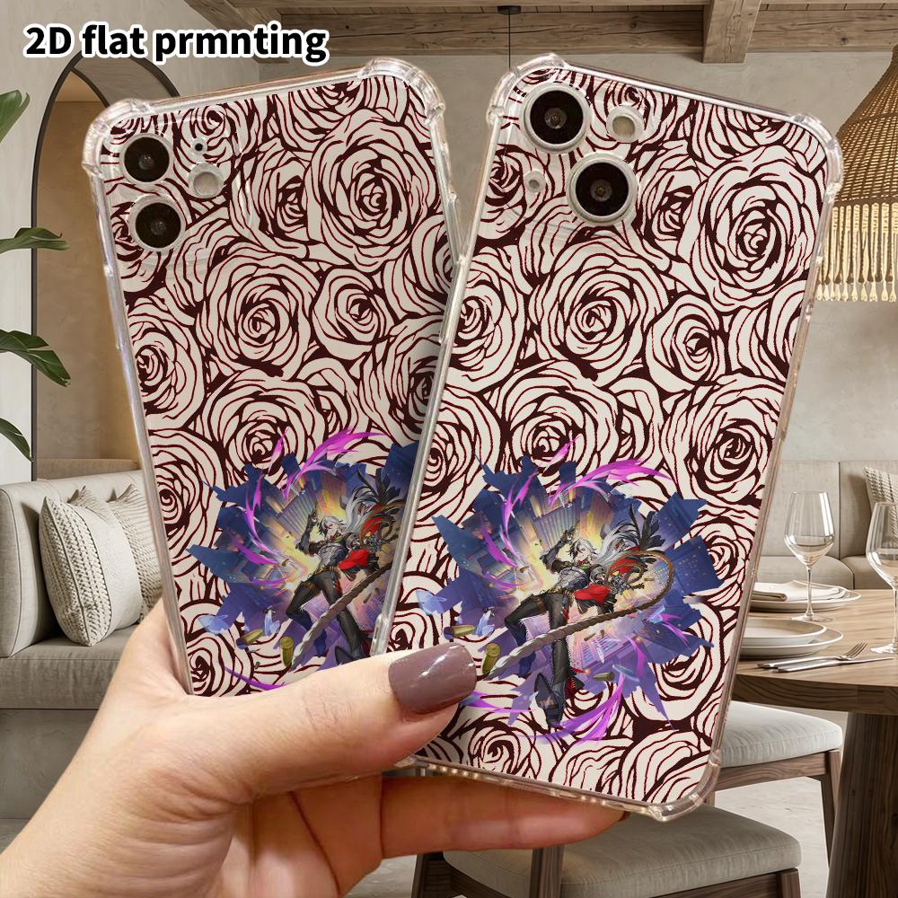 Phone Case: 2D Flat Design, Suitable for iPhone 18 17 16 15 14 13 Pro, Transparent Corner Protection Case, Gunslinger Male Character, Christmas and Ha