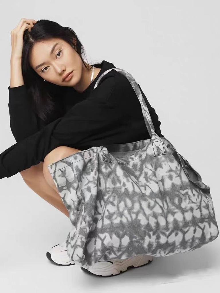 Large Canvas Tote Bag Unisex Yoga Gym Shopping Bag For Men Women Outdoor Sports Shoulder Handbag