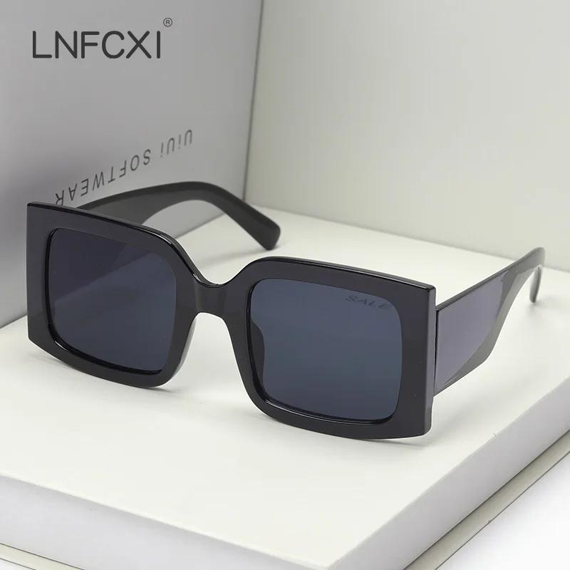  Beige Vintage Rectangle Women Sunglasses Ins Popular Fashion Blue Light Tea Eyewear Men Trending Sun Glasses Shades UV400