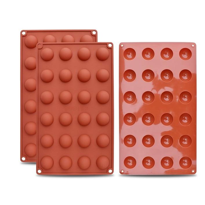 Silikon-Schokoladenform Halbkugel Backform Antihaft-Süßigkeitenform 28x17cm TopBazar
