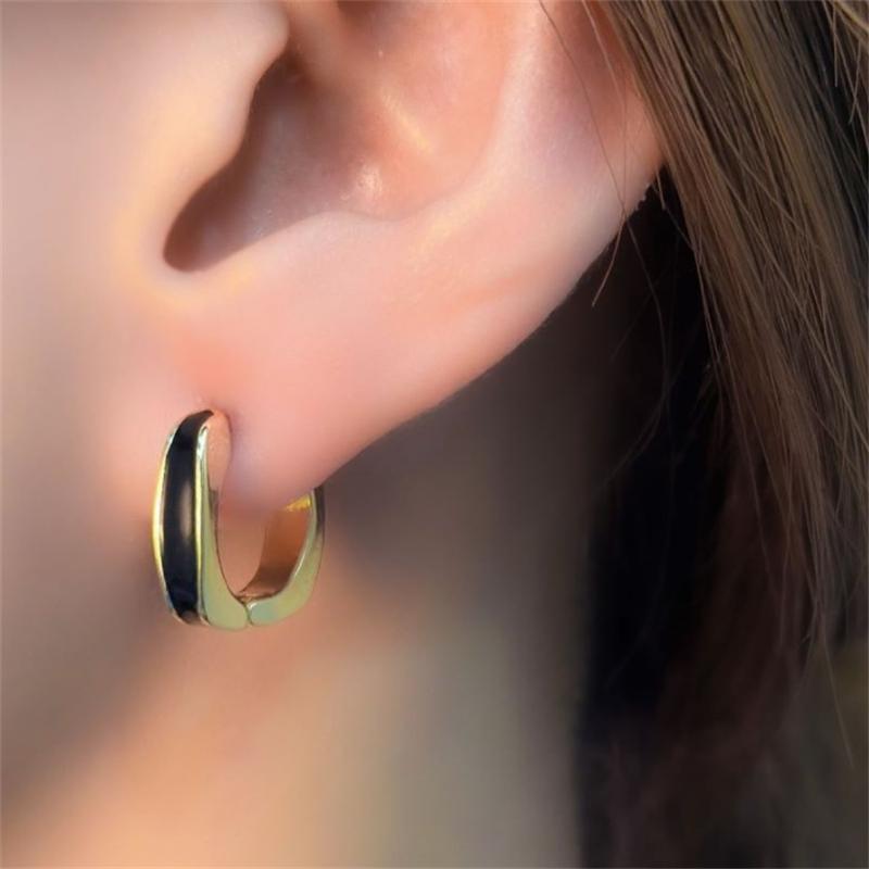 Fashion Korean Enamel Hoop Earrings for Women Girl Gift Jewelry Wholesale