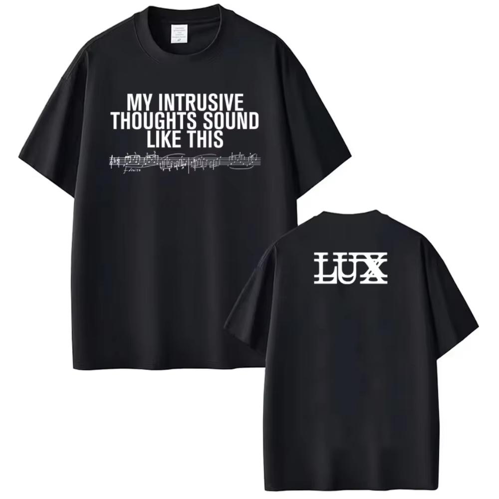 

Singer Rosalía LUX Musical Notes Print Merch Tees Unisex Women Fashion Harajuku Tshirts Shortsleeved Tops Casual Cotton Tshirts L