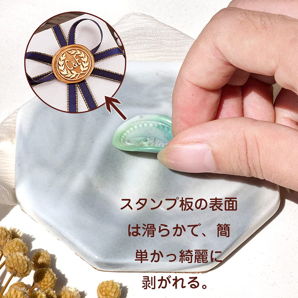 Sealing Wax Stamp Pad Marble Sealing Stamp Ceramic Stamp Insulated 3M Professional Sealing Wax DIY Handmade Melting Confession (90mm Diameter), Seal,