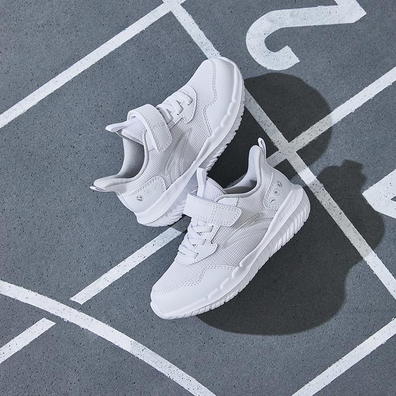 Anta Kids Vitality Synthetic Leather Fabric Mesh Simple Comfortable Versatile White Sneakers Kids Sneakers A12439951-1