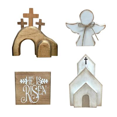 Decorazione Tavolo Vassoio Laminato Casa Angelo di Legno di Pasqua