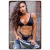 Vintage Fitness Metal Tin Signs  Workout Muscle Women Wall Posters Decoration for Garage Game Room Gym Cafe Living Room Club