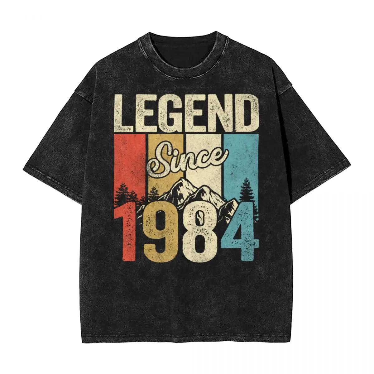 Vintage Legend Since 1984 40th Birthday Gifts Washed T Shirts Retro T-Shirts Tee Shirt Men Women Cotton Harajuku Printed S разноцветный