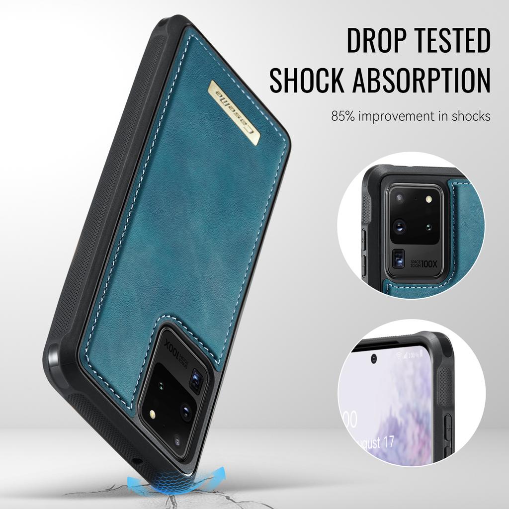 For Samsung Galaxy S20 Ultra Magnetic Case CASEME ME80 Series Leather PC TPU Phone Cover with Detachable Wallet