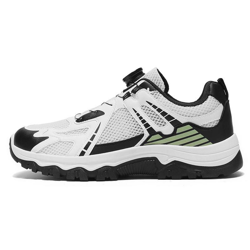 Mens Sneakers with Rotating Buckle Comfy Non Slip Lace Up Shoes for Mens Practical Retro Casual Versatile Durable Footwear Mesh
