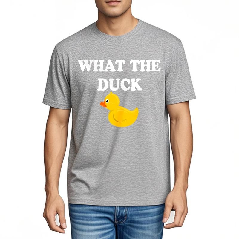 T-shirt Uomo Manica Corta Streetwear T-shirt What The Duck Anatra Gialla Estate Minimalista T-shirt Hiphop Manica Corta Casua