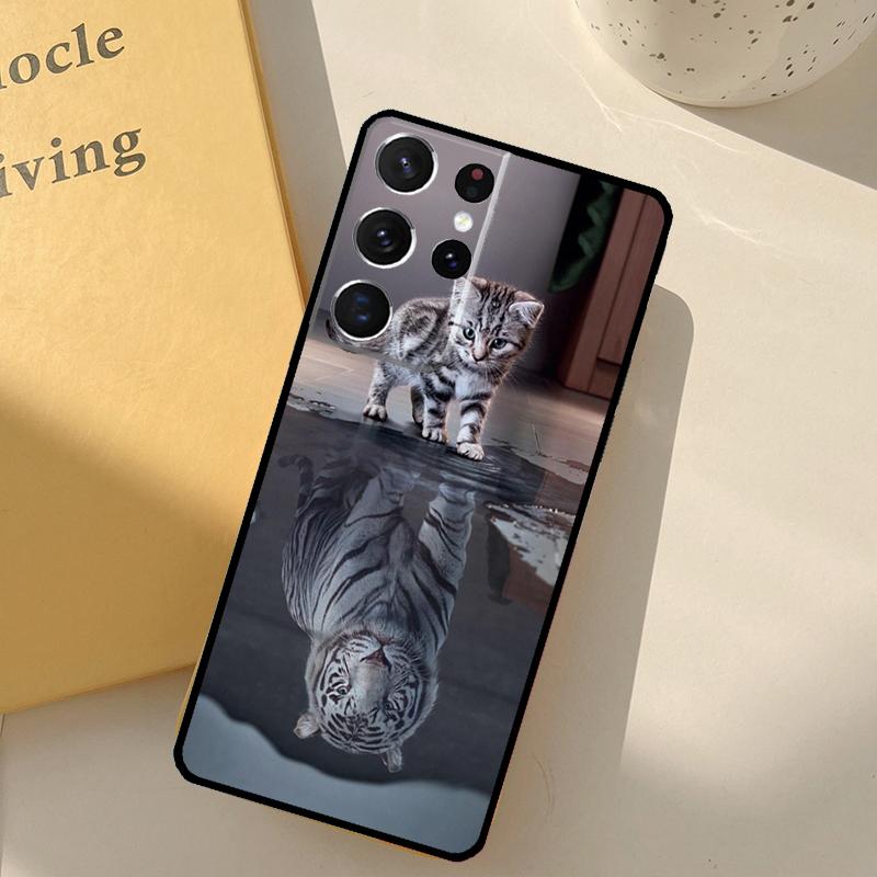 Cool Animal Big Cat Tiger Phone Case For Samsung Galaxy S25 S20 S21 S22 S23 S24 Ultra S9 S10 Plus S25 FE Cover Shell