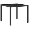 Outdoor Table Set 3 Pcs Black and Cream White 90 X 90 X 75 Cm