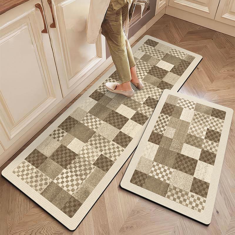 Non-slip Kitchen Mat for Floor Minimalist Striped Long Strip Runner Rugs Oil-proof Waterproof Kitchen Carpet Washable Easy Clean