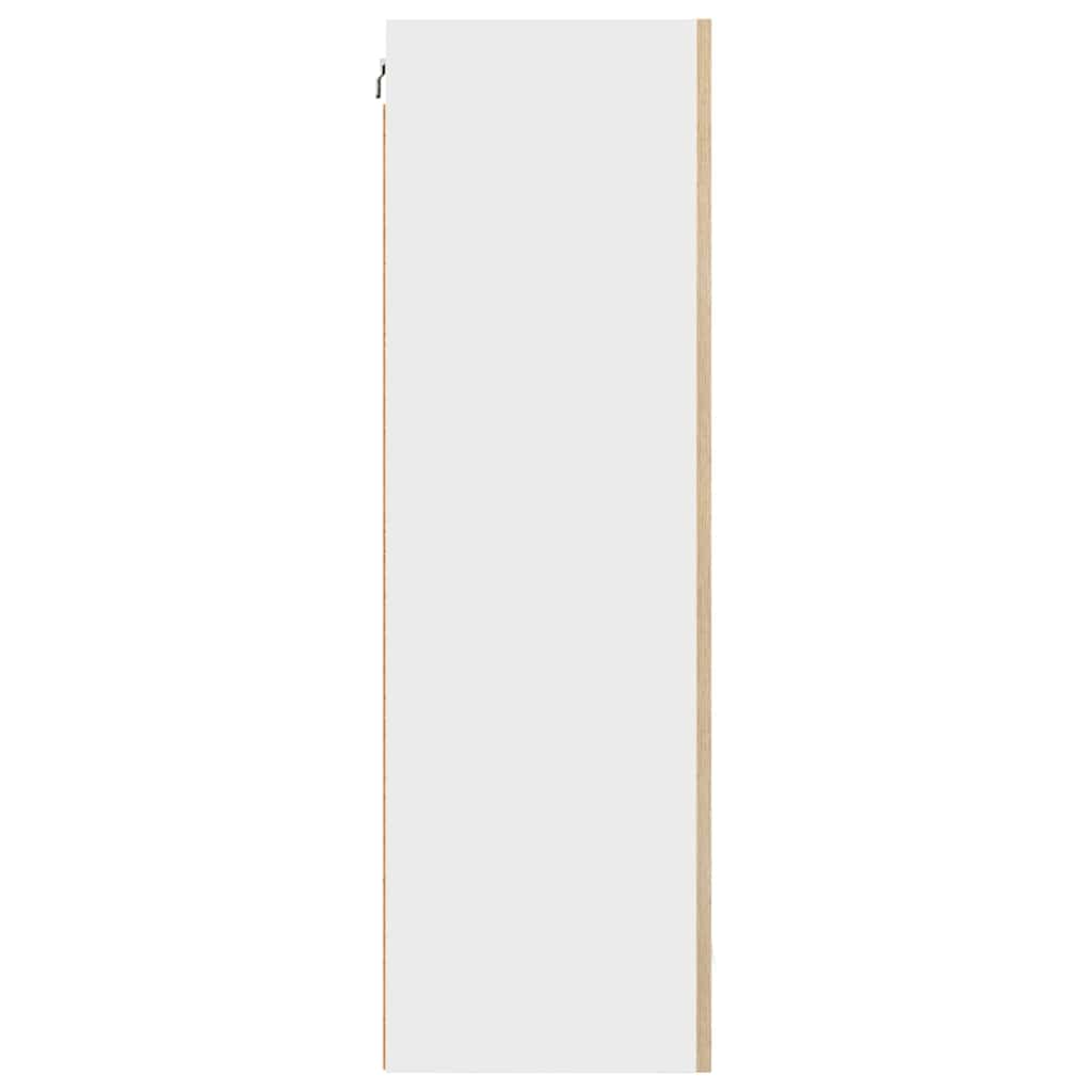Hanging Cabinet with Door Artisan Oak and White 50 X 31 X 100 Cm