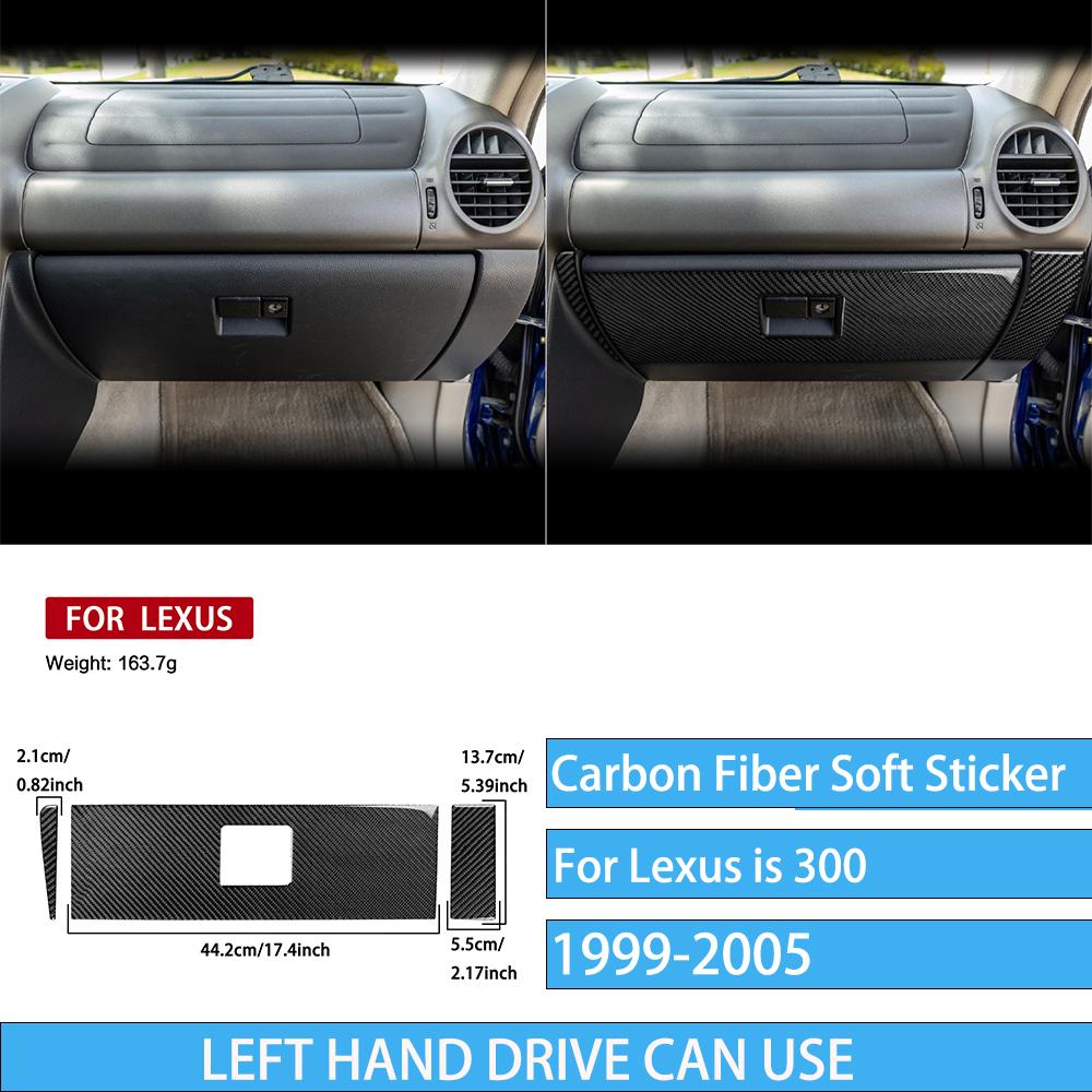 Real Carbon Fiber Car Accessories Gear Shift Set Trim Cover Soft Sticker For Lexus is 300 1999 2000 2001 2002 2003 2004 2005