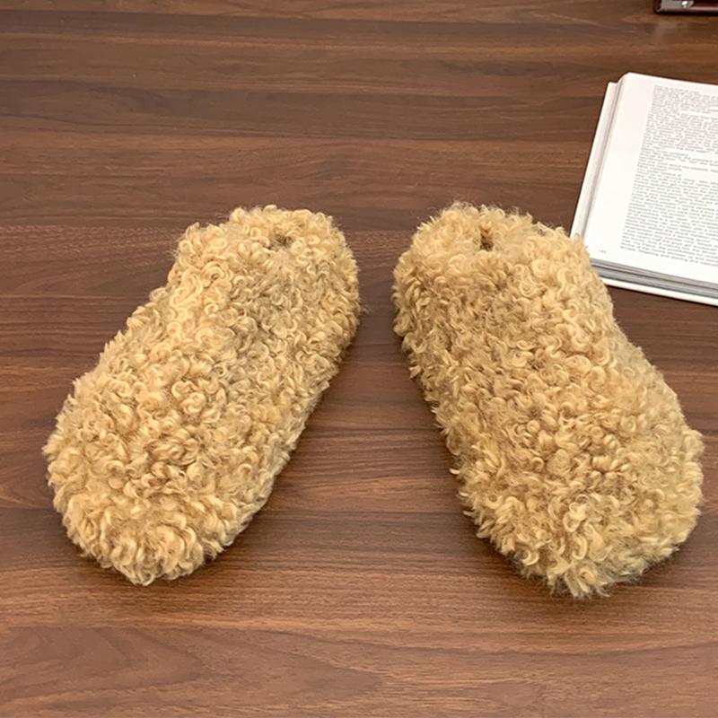 

Модные меховые женские хлопковые тапочки, балетки на платформе, короткий плюш, теплая обувь, зимняя мода, женские зимние ботинки 2025, новые повседневные боты для женщин 40 абрикосовый