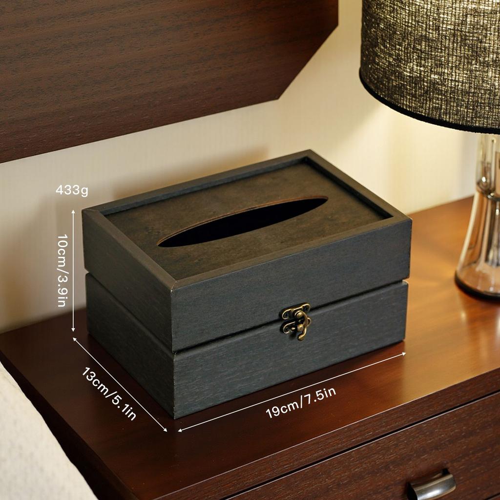 Vintage Wooden Tissue Box HomePaper Box Dining Table Decoration Tissue Case Kitchen Countertop Tissue Storage Napkin Boxes Gifts