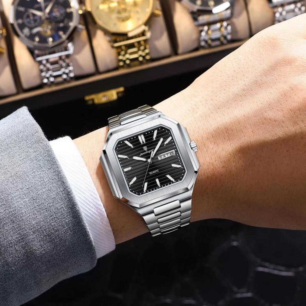 Fashion Men's Watch Waterproof Night Light Calendar Quartz Men's Watch Stainless Steel Luxury Business Men Watch