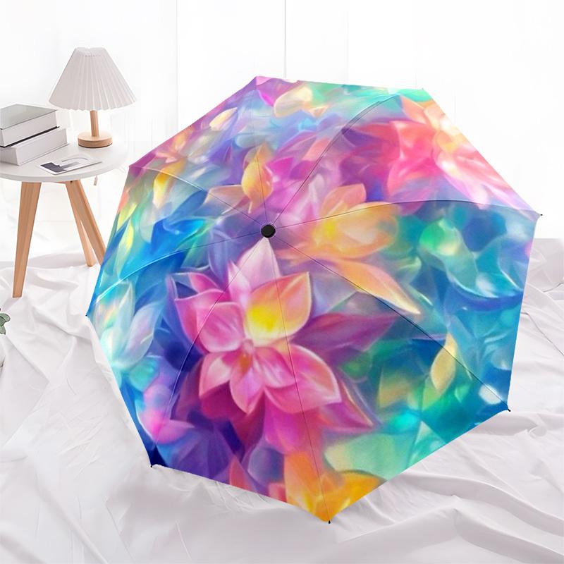 1pc Floral Harmony Automatic Open/close Umbrella, 8-Rib sturdy structure, Auto Folding/Opening, Portable Travel Umbrella for Women,094