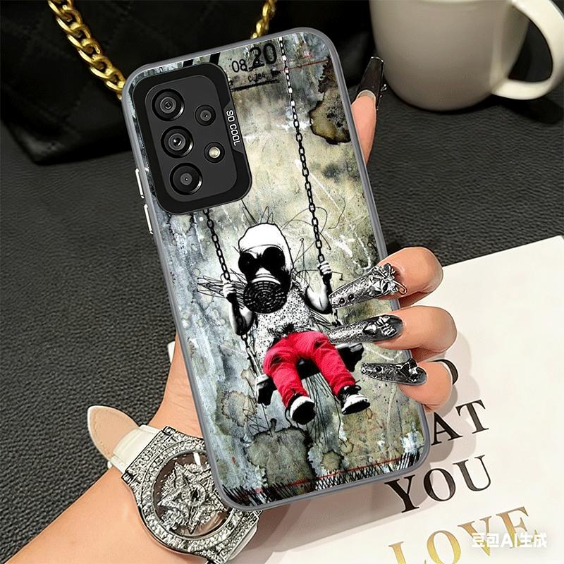 B-Banksy Art Graffiti Artist Shockproof Phone Case for Samsung A17 A16 A15 A14 A37 A57 A36 A56 A26 A35 A55 A25 A34 A54 A24 A13 A