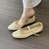 Flat bottom gentle bow fairy white mesh one word with ballet shoes female summer Mary Jane new single shoes