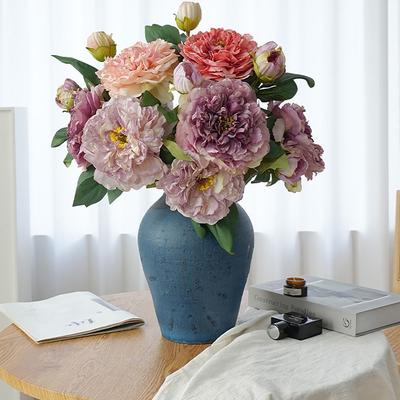 Duże Peonie Sztuczne Kwiaty Peonii 49CM Flores Artificiales Na Ślub Dekoracja Domu