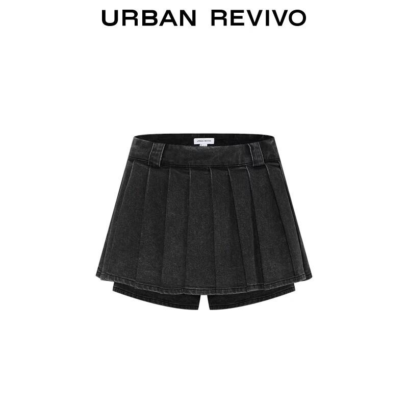 Women's Pleated Denim Skort