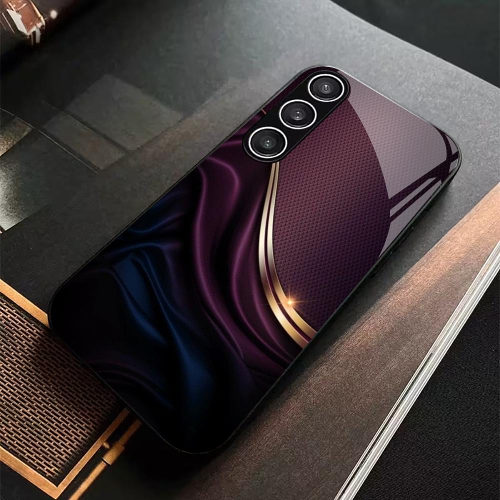 Purple Texture Protective Exquisite High-end PhoneCase Glass PhoneCase for Samsung Galaxy S26 S25 S24 S23 S22 S21 FE,Ultra,Plus