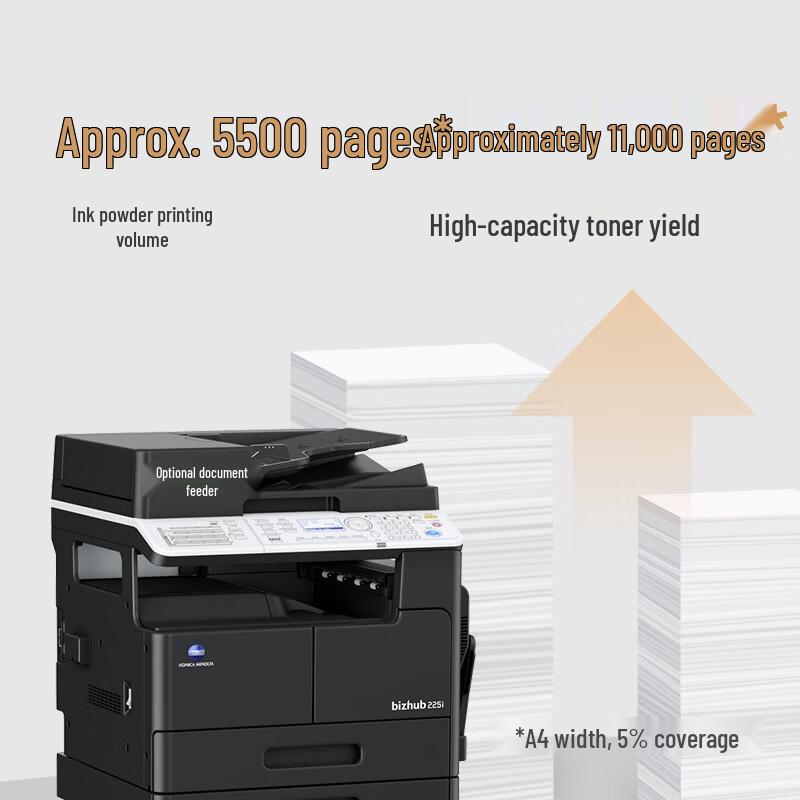 Konica Minolta bizhub 205i / 225i A3 Black & White Multifunction Printer CN plug (adapter included)