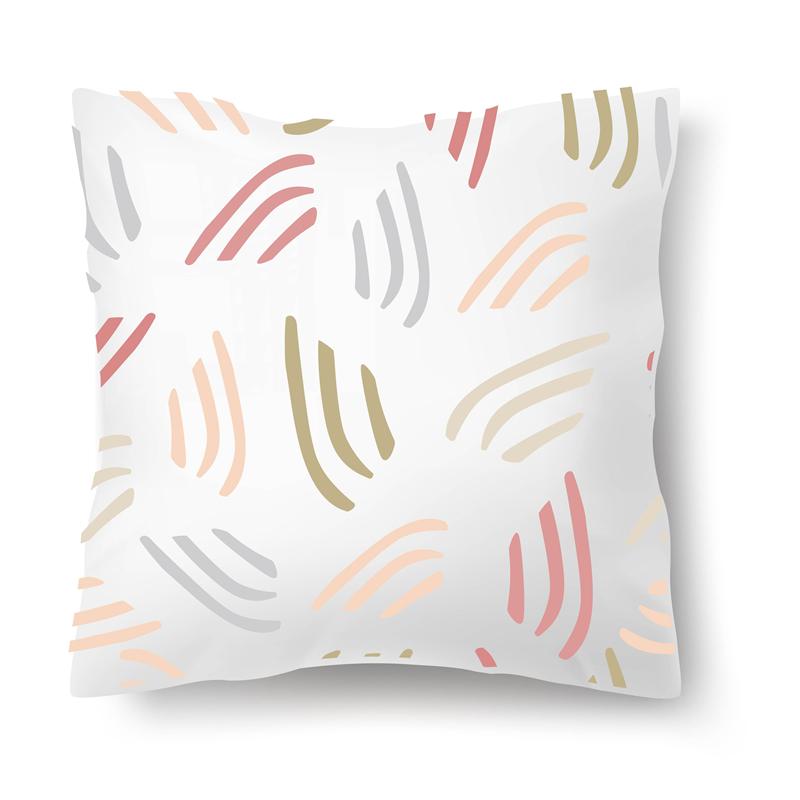 Nordischer Blumendruck Kissenbezug 45x45CM Sofa Büro Sitz Auto Kissenbezug Kreatives Ornament Schlafzimmer Zimmer Heimdekoration