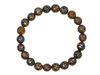 Pulsera Certificada de Broncita para Mujeres Hombres con Cristal Curativo y Piedra Reiki - Hermosa Pulsera de Piedras Preciosas con Cuentas Facetadas para Equilibrio, Armonía