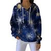 Women's Loose Comfortable Casual Fashion V-Neck Christmas Print Long Sleeve Hoodie