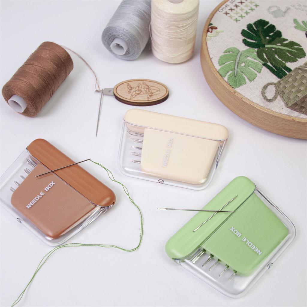 10Pcs Stainless Steel Sewing Needle with Magnetic Needle Holder Storage Case and Threader for Hand Quilting Embroidery