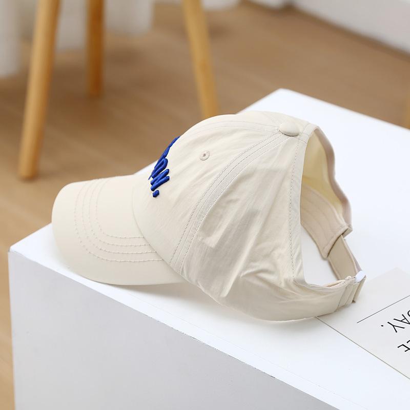 

Candy Color Letter Children Baseball Cap Summer Empty Top Sun Hat for Kids Girls Outdoor Adjustable Ponytail Caps 49-52CM 2-8Y бежевый