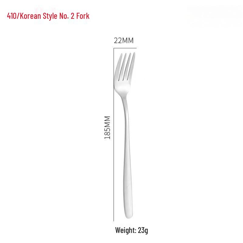 Long-Handled Korean-Style 304 Stainless Steel Spoon & Fork Set: Dessert, Tea, Coffee, Stirring, and Soup Utensils