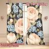 Set Of 2 Flat Printing Curtains Without Rod Floral Rose Design Easter Festival Fashion Fabric Outdoor Curtain Polyester