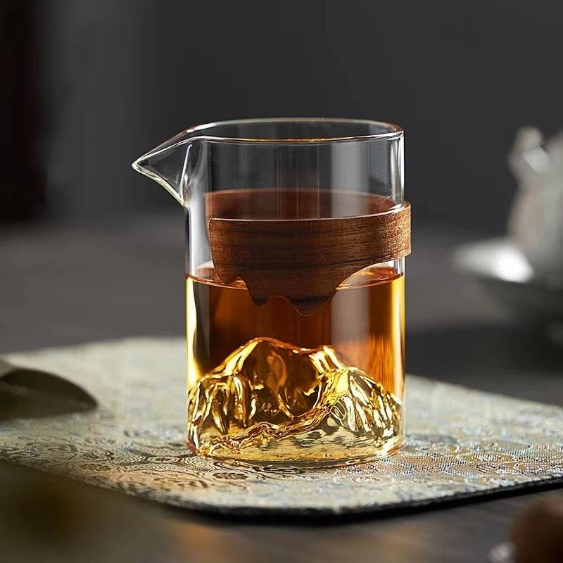 Guanshan Fair Cup High Borosilicate High Temperature Resistant Transparent Guanshan Glass Water Cup Tea Separator Filter Anti-Scalding Fair Tea Cup