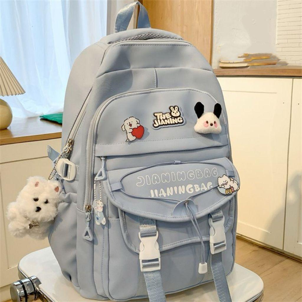1pcs / 2 Pcs School Bags for Teenage Girls Red  Alphabet Cute Gift Students Bookbag Letters Travel Waterproof Bagpack
