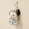 Soft Flower Skirt Bunny Pendant 12CM Rabbit Doll Pendant Fashion Stuffed Animal Keyring  Gifts