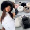 Fluffy Fur Women'S Winter Hat Warm Ear Protection Snow Ski Cap Female Faux Fox Fur Headband Hat Windproof  Hat
