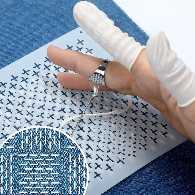 8/9/24/32Pcs Sashiko Embroidery Templates Reusable Pet Sewing Stencils Diy Embroidery Patterns Geometric Line Quilting Template
