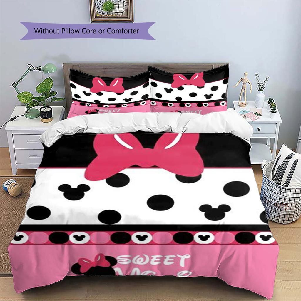 Colorful Mickey Mouse Head Sticker Pattern, Warm and Comfortable Bedding Set, The Perfect Choice To Decorate A Child's Bedroom.
